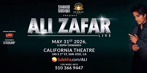 Ali Zafar Live in Bay Area