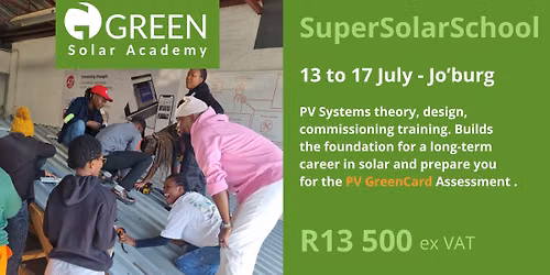 5-Day PV GreenCard Solar Training - JOHANNESBURG