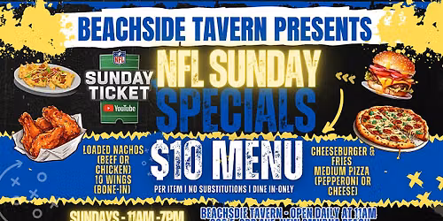 SUNDAY FOOTBALL AT BEACHSIDE TAVERN