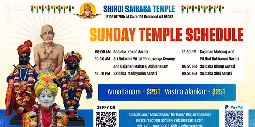 Sunday Temple Schedule