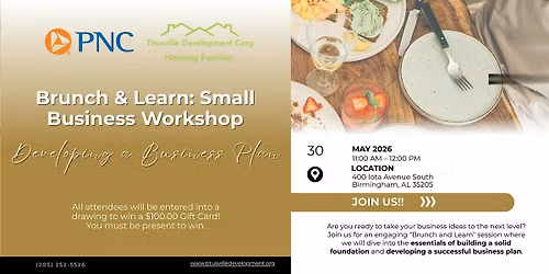 Brunch & Learn: Small Business Workshop - Developing a Business Plan
