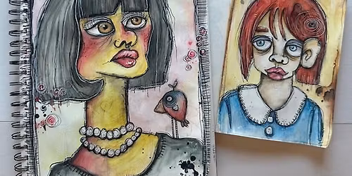 MIXED MEDIA "FUNKY FACES" AT THE OLATHE ART GALLERY