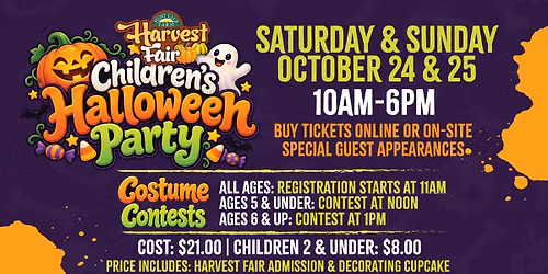 \ud83c\udf83\ud83d\udc7b Children\u2019s Halloween Party at Hunt Club Farm\u2019s Harvest Fair! \ud83c\udf6c\ud83e\uddc1