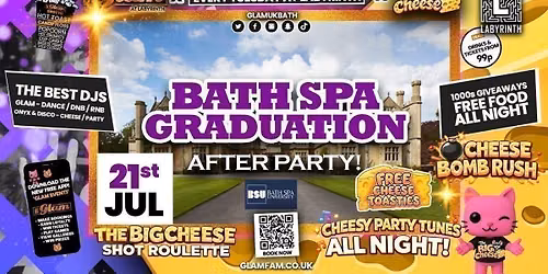 \ud83d\ude3b GLAM x The BIG CHEESE \ud83e\uddc0 | Bath Spa Graduation After Party! \ud83e\uddd1\ud83c\udffe\u200d\ud83c\udf93\ud83d\udc68\u200d\ud83c\udf93\ud83d\udc69\ud83c\udffb\u200d\ud83c\udf93