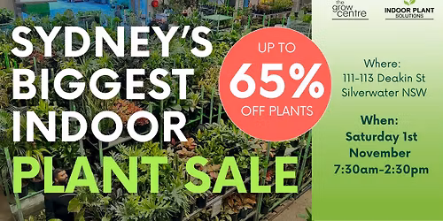 Sydney's Biggest Indoor Plant Sale - November 1st 2025