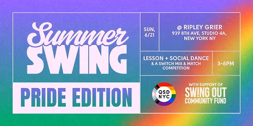 Queer Swing Dance NYC Presents: Summer Swing Pride Dance