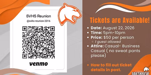 SVHS 10 yr reunion class of 2016