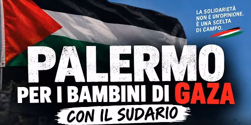 Palermo, per i bambini di Gaza, con il Sudario DI MEMORIA VIVA