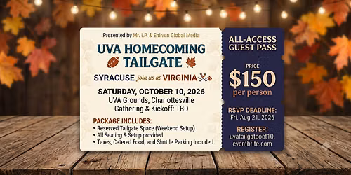 UVA Homecoming Tailgate | Syracuse @ Virginia