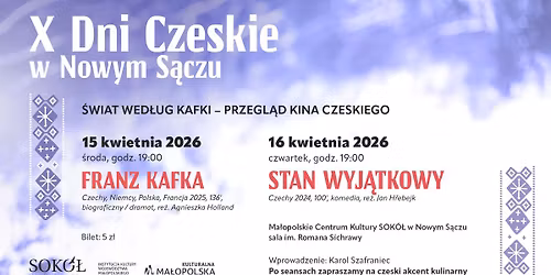 \u201e\u015awiat wed\u0142ug Kafki\u201d \u2013 przegl\u0105d kina czeskiego | X DNI CZESKIE w Nowym S\u0105czu