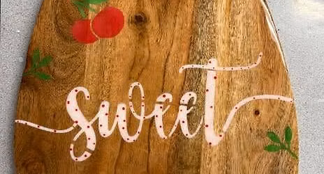 Stenciled Charcuterie Board Paint, Pour, & Sip Event!