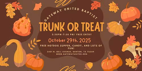 Gateway United Baptist Trunk or Treat Fall Festival