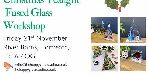 Fused glass Christmas tree tealight workshop