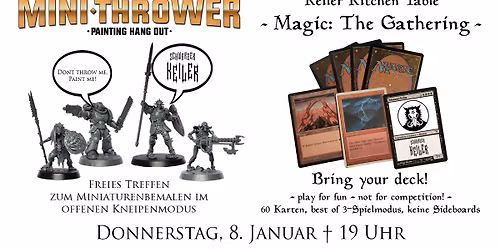 Mini Thrower Painting Hang Out + "Kitchen Table" Magic the Gathering \u2020 Schwarzer Keiler Stuttgart