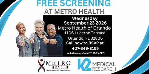 Free Memory Screenings for Seniors at Metro Health of Orlando