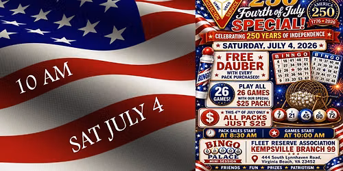CELEBRATE AMERICA'S 250TH WITH THE FRA SAT JULY 4, 10 AM