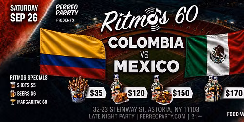 Colombia vs Mexico - Soccer Game Watch Party at Ritmos 60 Salsa Bar