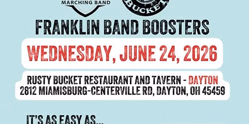 Franklin Band Booster Rusty Bucket Dine N Donate!