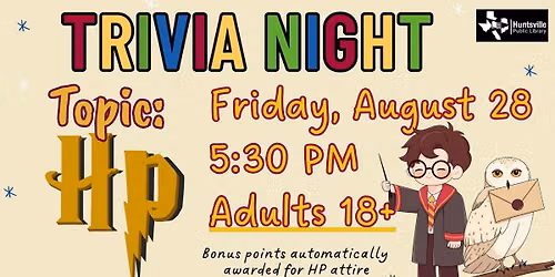 Adult Trivia Night- \u201cHarry Potter\u201d