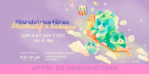 March\u00e9 des F\u00eates Illustratif & Ludique - Christmas Market Art & Playful