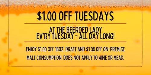 $1.00 Off Tuesdays