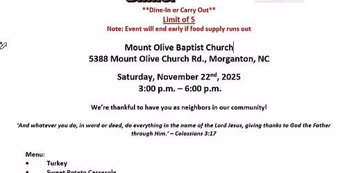 Free Church & Community Thanksgiving Dinner