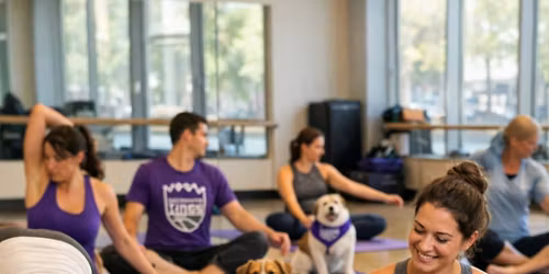 Dog Yoga at the Golden 1 Center with Bradshaw Animal Shelter