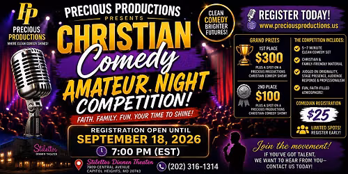 Precious Productions Christian Comedy Amateur Night Competition