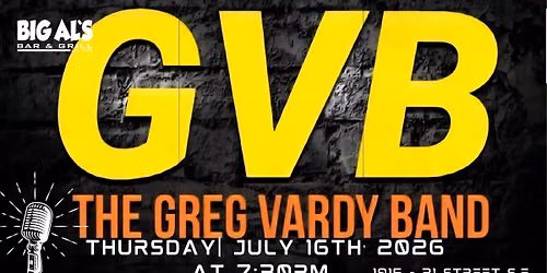 LIVE MUSIC WITH THE GREG VARDY BAND