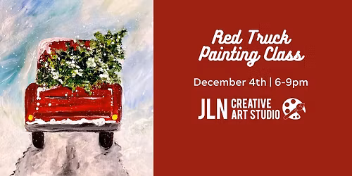 Red Truck Christmas Painting