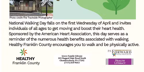 Celebrate National Walking Day!  Today we will be there, rain or shine!