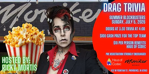 Drag Trivia with host Ricky Mortis at Moniker Brewery: Summer Blockbusters