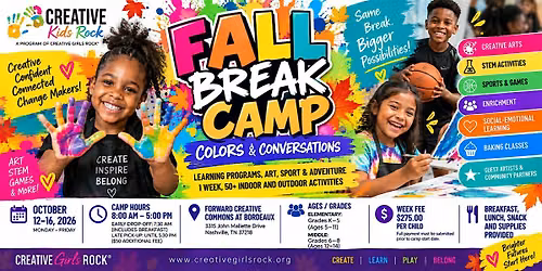 Creative Kids Rock\u00ae Fall Break Camp
