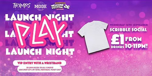 PLAY Launch Night - Scribble Social - \u00a31 drinks 10-11pm!