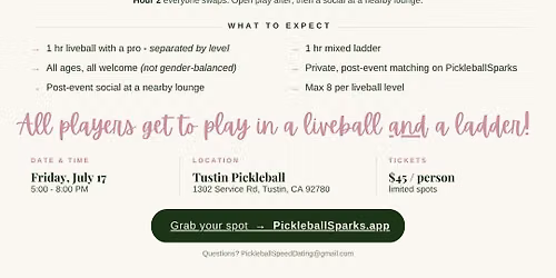 Singles Night: Liveball & Ladder \ud83d\udc98