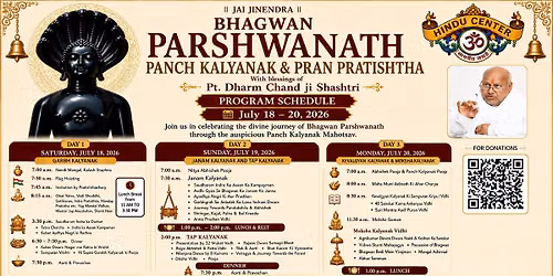Bhagwan Parshwanath Panch Kalyanak & Pran Pratishtha Mahotsav 2026