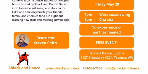 Free west coast swing and cha cha classes at Tacoma Dance Studios