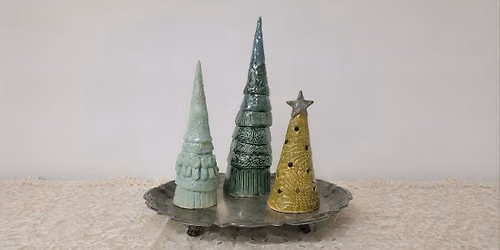 Ceramics: Sculpted Tree Luminaries