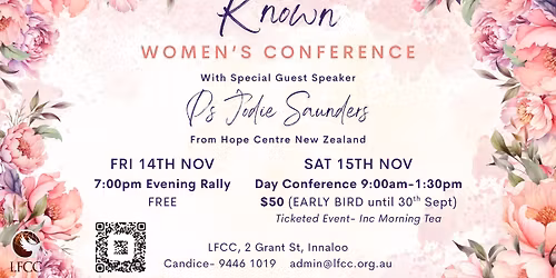 Known Women's Conference- Special Guest Ps Jodie Saunders
