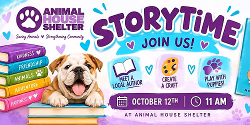 STORY TIME with a LOCAL AUTHOR & PUPPIES