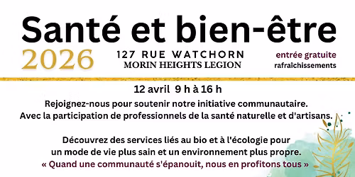 Health & Wellness Event sant\u00e9 et le bien-\u00eatre 2026