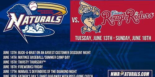 Frisco Roughriders vs. Northwest Arkansas Naturals