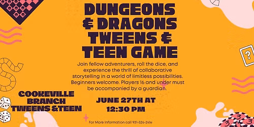 Dungeons & Dragons - Tweens & Teen Game