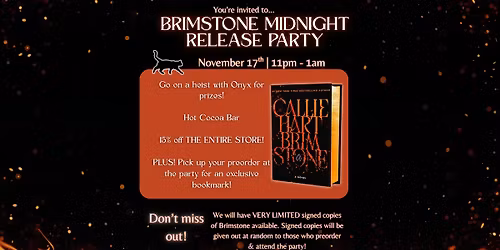 Brimstone Midnight Release Party @ Black Cat Books & Oddities