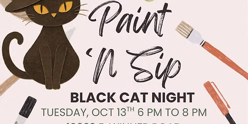 Judy's Art Bliss Paint 'N Sip: Black Cat Night