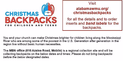 Christmas Backpacks Collection Week