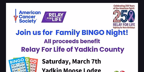 Relay for Life BINGO