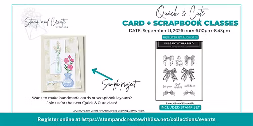 September Quick & Cute Scrapbook and Card Classes