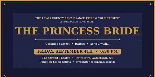 The Princess Bride \u2014 Fundraiser Movie Night