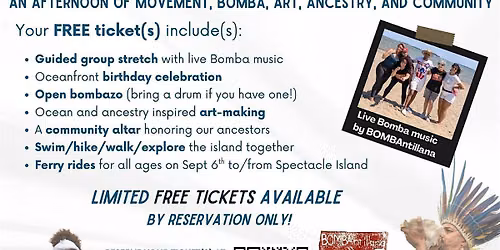 Bomba by the Sea at Spectacle Island!